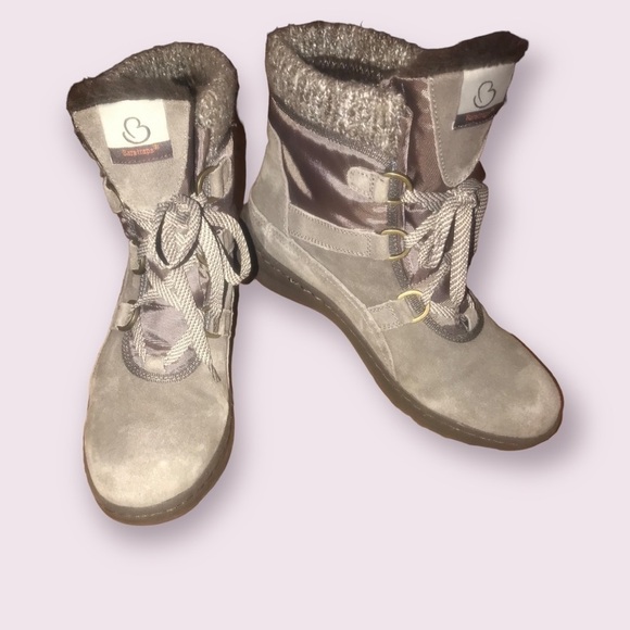 BARE Traps Abalina Womens Suede Faux Leather Tan Lace Up Winter Booties Size 9M - Picture 1 of 13